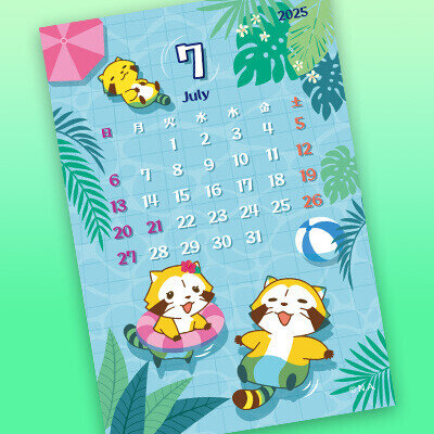 画像 コンビニプリントで「ラスカルカレンダー 7月」販売開始！