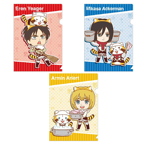 A5クリアファイル3種セット【ver.1】｜商品情報｜ラスカル×進撃の巨人